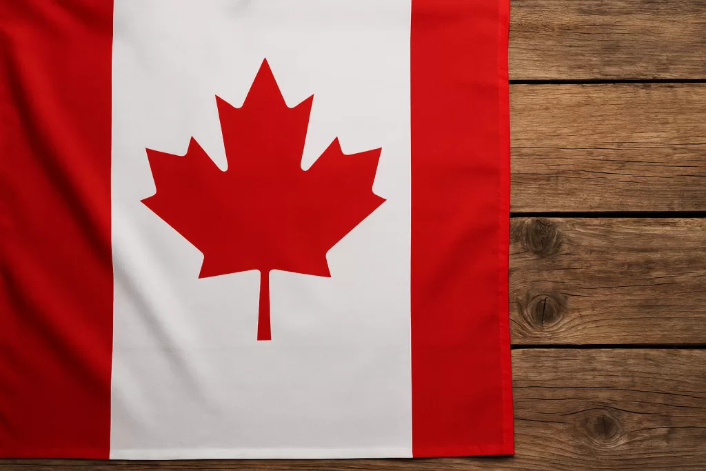 Canada Flag represents Study in Canada and Become a Citizen